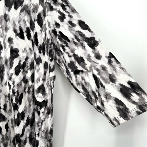 JM Collection Woman Plus Size 1X Black White Stretchy Blouse Shirt Top Business - Picture 4 of 7